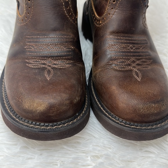 ❌SOLD❌Justin Gypsy Gemma 8" Western Boots Brown Green Festival Boho Rodeo Cowb… - Picture 4 of 11